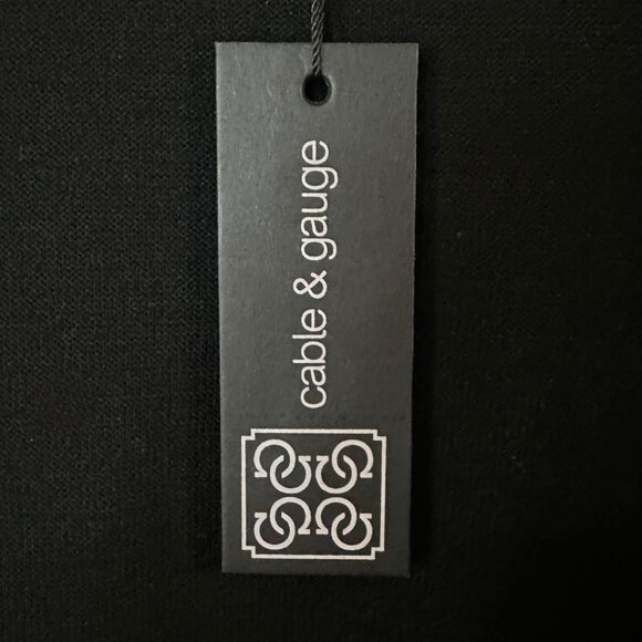 Cable & Gauge Open-Front Cardigan Sweater Black Women's Size Small New - Picture 8 of 13